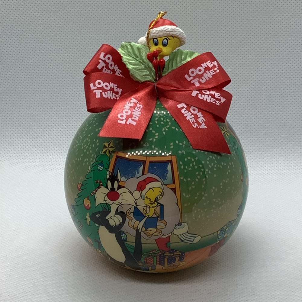 Vintage Looney Tunes Ornaments Tweety Marvin Taz Elmer Bugs Daffy 4 Balls 1995 - Picture 13 of 16